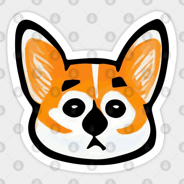 Corgi 's muzzle Sticker by Lolebomb